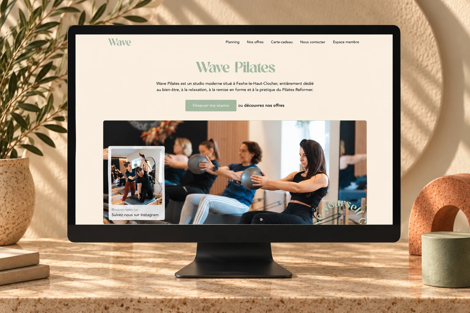 Le site Wave Pilates, réalisé pour une agence partenaire.
